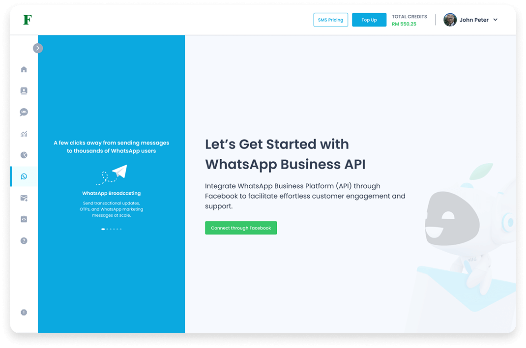 In-App WhatsApp Messaging